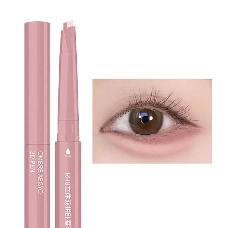 RH8 Crystal Double-Color Under-Eye Brush with Highlighter, Blending Brush, and Shadow Brush for Creating a 3D, Natural-Looking Under-Eye Enhancement